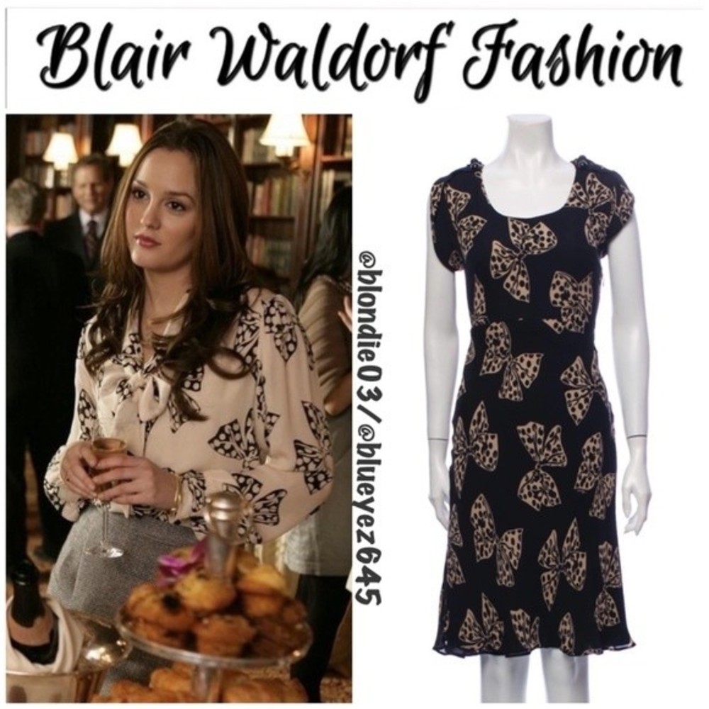 Milly bow print dress S